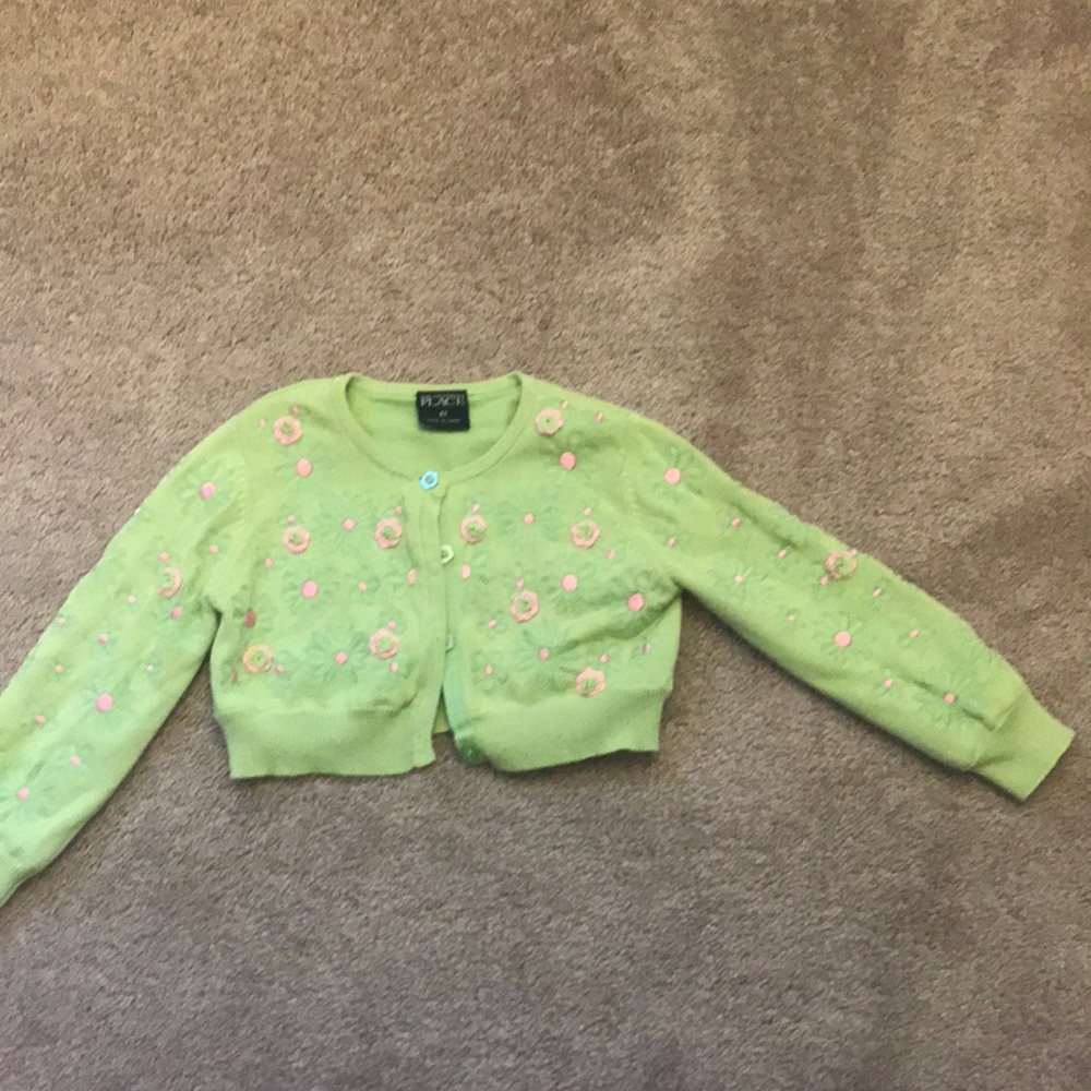 Green flower 4T sweater